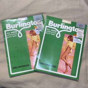 Vintage Burlington All Sheer Sandal foot‎ Panty Hose Medium buttercup por…